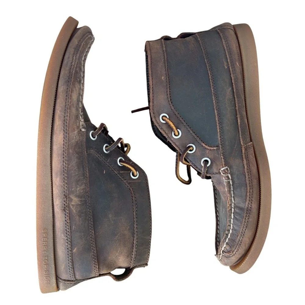 Sperry Top-Sider Men's Moccasin Boots Brown Leather Sz 6.5